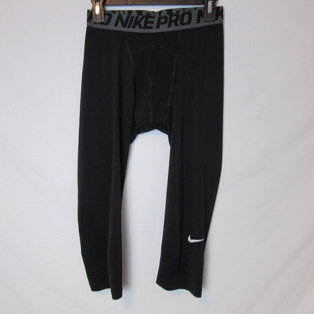Nike Pro Tights Dri-FIT Black 3/4-Length Sporty Gym Athletic Outdoor Boys XL